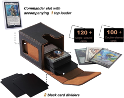 Venssu MTG Deck Box for Commander – Holds 100 Cards with Dividers & Toploader - Image 3