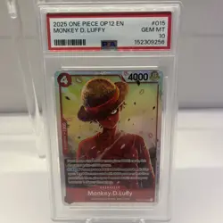 One Piece PSA 10 OP12 Monkey D Luffy SR Card - Image 1