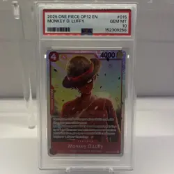 One Piece PSA 10 OP12 Monkey D Luffy SR Card - Image 2