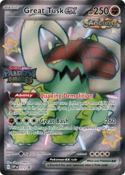 Great Tusk ex - (Paldean Fates Stamped) Holo Promo Misc Cards & Products 072 NM - Image 1