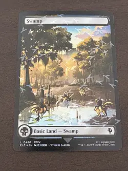 MTG Basic land (Foil) English Final Fantasy Chocobo Track FIN NM 5 Card Land Set - Image 4