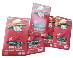 (5) One Piece OP-13 Carrying On His Will Sleeved Booster Packs English Sealed!! - Image 1