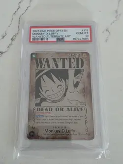 LUFFY WANTED PSA 10 ONE PIECE OP13 English CARRYING ON HIS WILL Alternate Art OP - Image 1