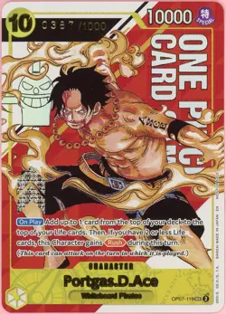 One Piece Single: Portgas D. Ace OP07-119 Serial Numbered Top Prize Promo NM - Image 1