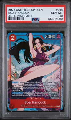 One Piece OP12-014 Boa Hancock Alternate Alt Art Parallel ENG Foil PSA 10 - Image 1