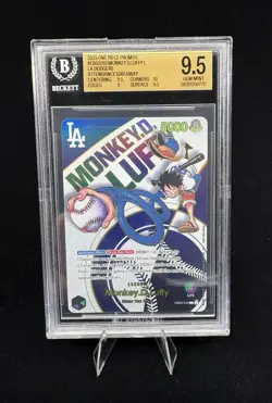 Bandai One Piece Monkey D. Luffy EB02-010 Leader Promo BGS 9.5 LA Dodgers Day - Image 1