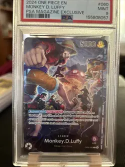 2024 One Piece EN PSA Magazine Exclusive #060 Monkey D. Luffy PSA 09 GEM MINT - Image 1