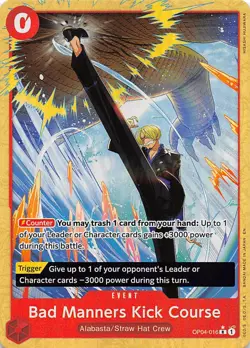 Bad Manners Kick Course Alternate Art Foil OP04-016 PRB-02 The Best One Piece - Image 1