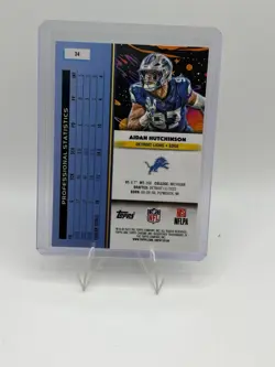 2025 Topps Chrome Cosmic #34 Aidan Hutchinson Aqua Equinox Refractor #/199 - Image 2