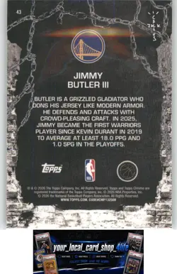 2025-26 Topps Chrome Cactus Jack #43 JIMMY BUTLER III Golden State Warriors - Image 2