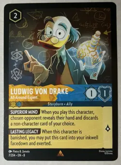 Disney Lorcana Ludwig Von Drake All-Around Expert Reign of Jafar Rare Amber 7/2… - Image 1