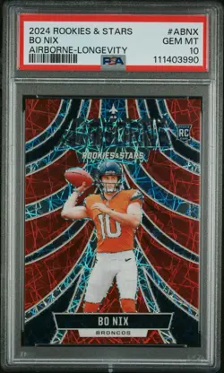 2024 Panini Rookies & Stars - Airborne Bo Nix #A-BNX Longevity (RC) PSA 10 - Image 1