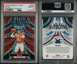 2024 Panini Rookies & Stars - Airborne Bo Nix #A-BNX Longevity (RC) PSA 10 - Image 3