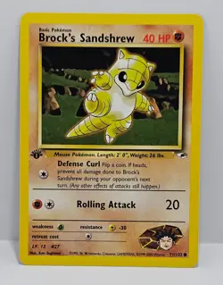 Brock's Sandshrew - 71/132 - Gym Heroes Common 1st Edition - Pokemon TCG - Image 1