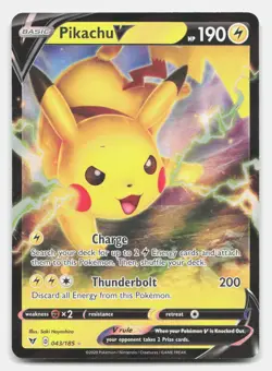 Pikachu V 043/185 Holo V Rare Vivid Voltage Pokemon NM - Image 1