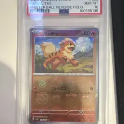 PSA 10 Growlithe 058/165 SV2a Pokemon Card 151 Master Ball Reverse Holo JP 2023 - Image 1