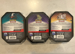 3 x Triple Whammy Collector SEALED Tins Complete Art Set Pokemon TCG LOT - Image 2