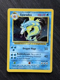 Gyarados 7/130 Holo Rare - Pokemon TCG Base Set 2 WOTC - Near Mint #32 - Image 1