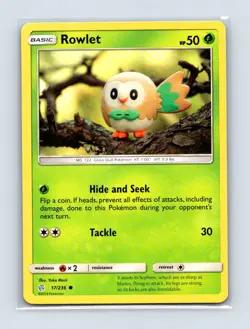 Rowlet 17/236 Common Cosmic Eclipse Pokemon Lightly Played - Image 1