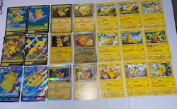 Pikachu Pokemon Card lot of 21 NM-M; V, VMAX, PROMO, Holo, Reverse Holos - Image 2