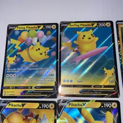 Pikachu Pokemon Card lot of 21 NM-M; V, VMAX, PROMO, Holo, Reverse Holos - Image 3