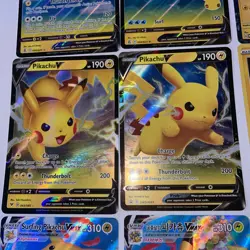 Pikachu Pokemon Card lot of 21 NM-M; V, VMAX, PROMO, Holo, Reverse Holos - Image 4