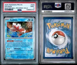Goldeen Master Ball Reverse PSA 9 Mint 2025 Pokemon S&V Prismatic Evolutions 020 - Image 3