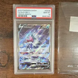 Pokemon Suicune V PSA 10 GG38/GG70 Crown Zenith Galarian Gallery Holo - Image 1