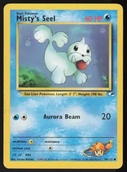 Misty's Seel 88/132 Common Gym Heroes Pokemon Unlimited Damaged - Image 1
