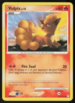 Vulpix 107/123 Common Mysterious Treasures Pokemon Damaged - Image 1