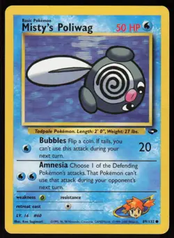 Misty's Poliwag 89/132 Common Gym Challenge Pokemon Unlimited Damaged - Image 1