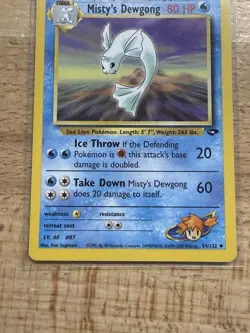 Misty’s Dewgong 54/132 Pokemon Gym Heroes 1995/96/98 LP - Image 3