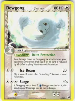 Dewgong 15/101 Rare Dragon Frontiers Pokemon Lightly Played - Image 1