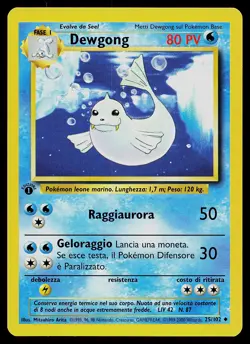 Pokemon Card - Dewgong ITALIAN Base Set 25/102 Uncommon 1st Edition - Image 1