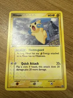Pokemon Minun 37/106 EX Emerald Non Holo - Image 1