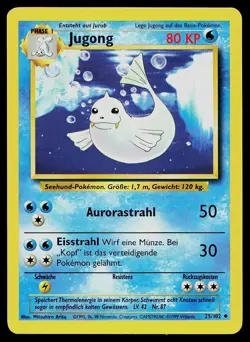 Pokemon Card Base Set Unlimited Dewgong 25/102 Uncommon Jugong GERMAN - Image 1