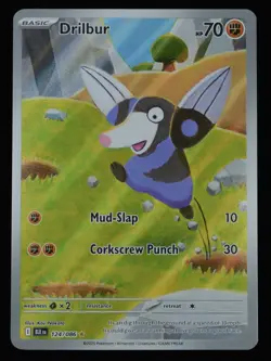 Drilbur 124/086 Sv: Pokemon Black Bolt Illustration Rare Holo - NM - Image 1
