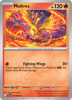 MOLTRES 014/094 HOLO RARE PHANTASMAL FLAMES POKEMON NEAR MINT - Image 1