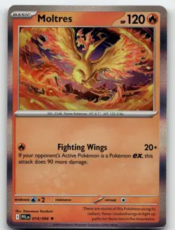 MOLTRES 014/094 HOLO RARE PHANTASMAL FLAMES POKEMON NEAR MINT - Image 2