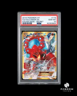 PSA 10 GEM MT Volcanion EX 115/114 Pokemon XY Steam Siege Secret Full Art - Image 1
