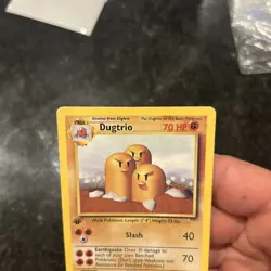Dugtrio 1st Edition Base Set Rare Pokemon Card 19/102 70 HP English 1999 - Image 3