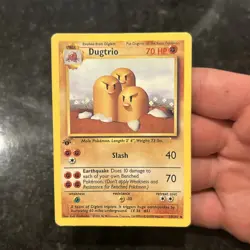 Dugtrio 1st Edition Base Set Rare Pokemon Card 19/102 70 HP English 1999 - Image 5