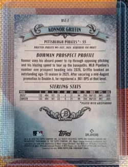 2026 Bowman Chrome Konnor Griffin Red Refractor Bowman Sterling 4/5 SSP Pirates - Image 3
