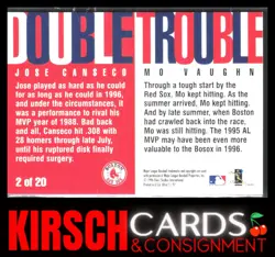 Mo Vaughn / Jose Canseco 1997 Ultra #2 Double Trouble Boston Red Sox - Image 2