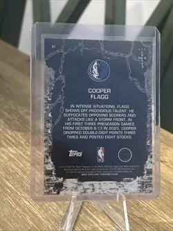 2026 Topps Cactus Jack Chrome Cooper Flagg Rookie Card RC #61 Dallas Mavericks - Image 2
