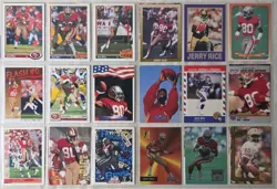 Jerry Rice Trading Cards Lot Of 97 In Binder Pages 1990s Football Topps Fleer - Image 2