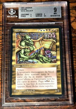 Nicol Bolas BGS 9 Legends Italian FBB MINT MTG with Iconic Vintage Art - Image 1