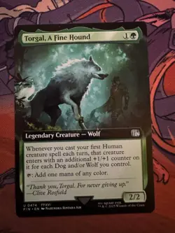 Torgal, A Fine Hound (Extended Art) 474 FINAL FANTASY Magic: The Gathering NM - Image 1
