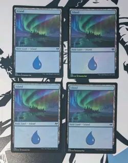 MTG 4 x *FOIL* Kaldheim ISLAND #395 NM - Image 1