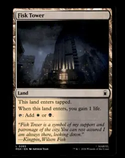 Fisk Tower 265 Land Marvel Super Heroes Magic: The Gathering Near Mint - Image 1